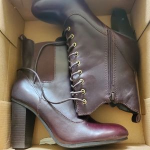 LIZ CLAIBORNE WOMENS LACE UP ANKLE BOOTS